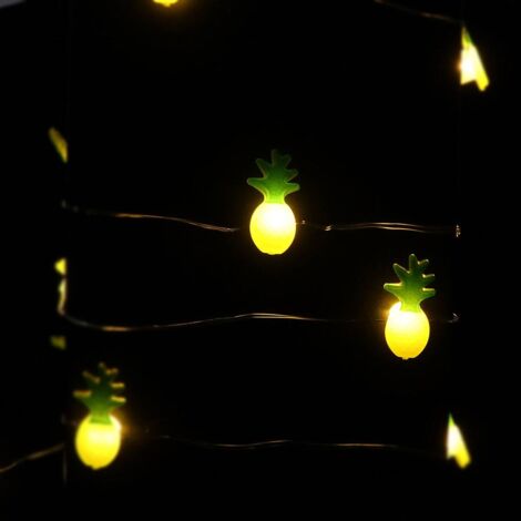 20 LED-Ananas-Lichterketten für Partys, batteriebetriebene Lichterketten, dekorative Lichter für Sommerterrasse, Luau-Party (2 Stück) (1/5)