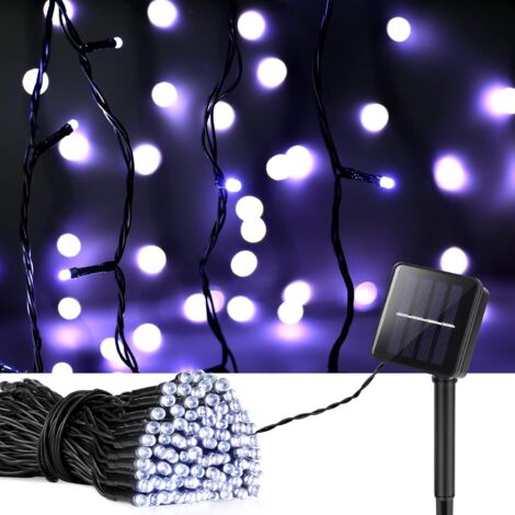 Vacoulery Solar-Girlande für den Außenbereich, 12 m, 100 LEDs, Außenlicht-Girlande, wasserdicht, 8 Modi, Outdoor-Solarlicht, Deko-Lampe für Garten, Terrasse, Hochzeit, Partys (kaltweiß) (1/5)