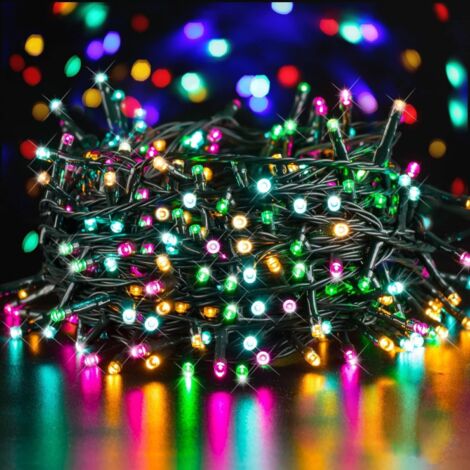 Bunte LED-Lichterkette für Weihnachten, 20 m, 200 LED-Lichterkette, DIY, mehrfarbige Weihnachtsbeleuchtung mit und 8 Modi für Weihnachten, Party, Hochzeitsdekoration im Innen- und Außenbereich (1/5)