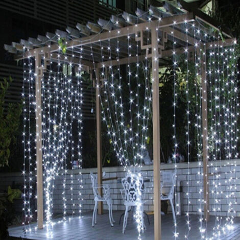 Lichterkette, 3 x 3 m, 304 LEDs, Lichterkette, Weihnachtsbaumschmuck, Weihnachtsgirlande für den Innenbereich, für den Garten im Freien, wasserdichte Girlande, Neujahr, Kaltweiß (1/5)