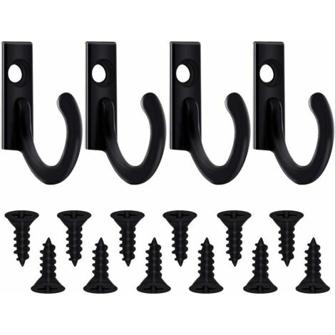 20 Stück Wand-Einzelhaken, Kleiderhaken, Kleiderhaken und Schrauben für Schlüssel-Aufhängehaken, Schmuck (schwarz),Sternenlicht (1/5)