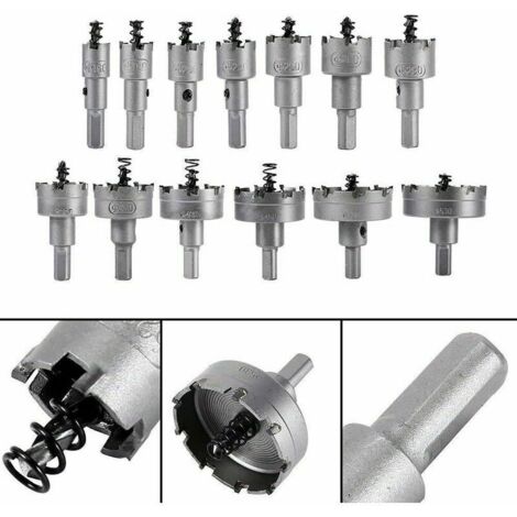 13-teiliges Versailles-Lochsägen-Set, Lochsägenbohrer, 16 mm 53 mm Edelstahl-Lochsägen-Wolframkarbid-TCT-Bohrer, Metallbohrer, Hardware-Werkzeuge, Hartmetall-Senker (1/3)
