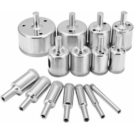 15-teiliges Glasbohrer-Set, 6–50 mm, HSS-Diamantbohrer, Kohlenstoffstahl, Diamantschneider, Nassschneiden für Fliesen (1/5)