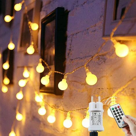 120 LED Lichterkette Kugel, 15M 8 Modi und Memory Funktion,lichterketten außen/Innen mit Stecker, fur party deko, kinderzimmer, balkon,weihnachtsbeleuchtung usw. (warmweiß) (1/5)