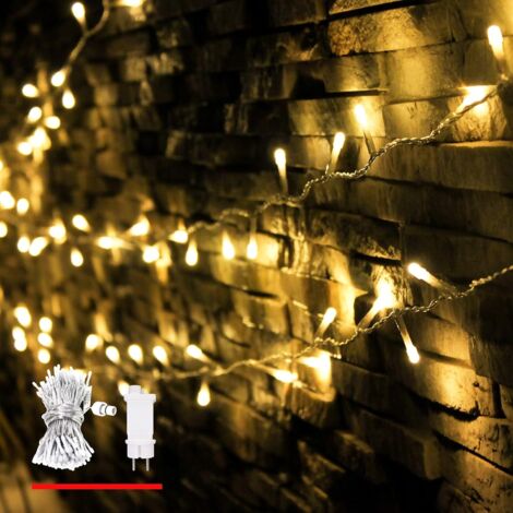 Lichterkette, 200 LEDs, warmweiß, dekorative Weihnachtsbeleuchtung für drinnen und draußen, Niederspannungstransformator mit Timer. 20 Meter (1/5)