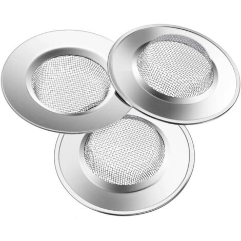 3-teiliges Abflusssieb aus Edelstahl, 7,5 cm, verhindert verstopfte Ablagerungen für Küchenspüle, Badewanne, Wanne (1/5)