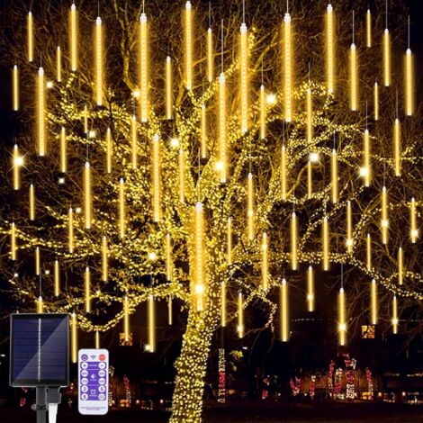 Solar-Lichtröhren, 30 cm, 10 Röhren, Solar-Lichterkette für den Außenbereich, wasserdichte Solar-Regen-Lichtröhren für Party, Hochzeit, Weihnachtsbaum, weiß (1/5)