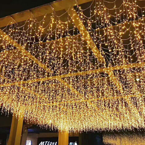 Lichterkette, 4 x 0,6 m, 120 LEDs, Lichterkette, Weihnachtsbaumschmuck, Weihnachtsgirlande für den Innenbereich, für den Garten im Freien, wasserdichte Girlande, Neujahr (1/5)
