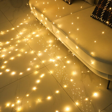 3 x 3 Meter LED-Kupferdraht-Vorhang-Lichterkette, USB-Fernbedienung, Eisbar, Weihnachtslicht, Innenatmosphäre, Dekoration, bunte Lichter (1/5)