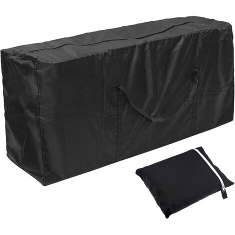 Auflagentasche Gartenpolster Aufbewahrungstasche Gartenauflagen Schutzhülle Oxford Aufbewahrung mit Tragegriff für Gartenmöbel Kissen Polsterauflagen Weihnachtsbaume, Schwarz (173 x 76 x 51 cm) (1/5)