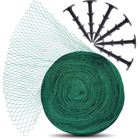Vogelschutznetz, Obstbaumnetz, Gartennetz, Teichnetz, Poolnetz, Vogelabwehrnetz, Laubnetz, robust 18x18mm (5x5m, inkl. 8 Haken) (1/5)