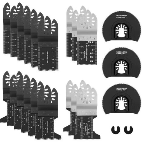 Oszillierende Säge für Multi-Tool-SägeblattMetall-/Holzklingen, 23-teiliges Multitool-Sägeblatt-Zubehör, 7 Arten von Kabelwerkzeug-Zubehör – BlackTool Blade (1/5)