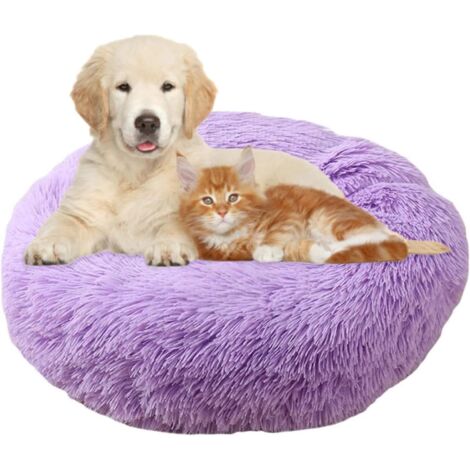 Rundes Kissen, 50 cm, Haustierbett, Katzenkissen, Korb, Hundekatzenbett, rundes Hundekatzenbett, Korb, Donut, weich, bequem, beruhigendes Bett für Hunde, Katzenkissen, dunkelgrau (1/5)