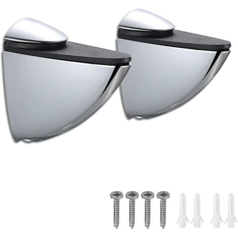 Glasbodenträger, 2 Stück Verstellbare Glasregal Halterung Zinklegierung Glashalter Fensterbrett Halterung Glasklemme für Regalböden mit Einer Glasstärke von 3-20 mm (1/5)