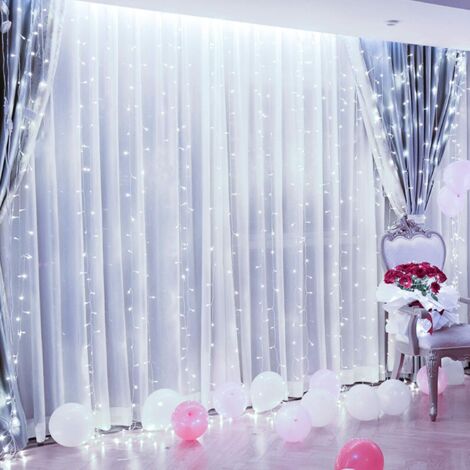 600 LED 6 m x 3 m Vorhang-Lichter, Vorhang-Lichter-Girlande, 8 Modi, wasserdicht, Frostschutzmittel, Fensterdekoration, Weihnachten, Hochzeit, Geburtstag, Zuhause, Terrasse, drinnen und draußen, kühle (1/5)