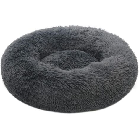 Hundebett, 40 cm, Katzenbett, waschbar, Hundebett, rutschfest, rund, Plüsch, Haustierbett, rundes Kissen für Katzen, Hunde (Hellgrau) (1/5)