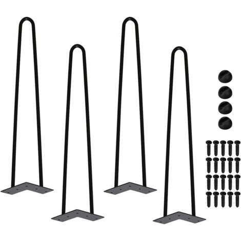 Haarnadelbeine Tischbeine Metall Schwarz Tischläufer Haarnadel Tischbein 12 mm Haarnadelbeine aus Stahl 2 Stangenbein 40 cm 4er-Pack (1/5)