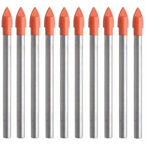 10-teiliges Hartmetall-Steinbohrer-Set für Glas, Kunststoff, Fliesen, Beton, Ziegelwand, Holz, Ziegelwand, 6 mm (1/5)
