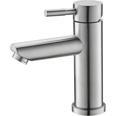 Badezimmer-Wasserhahn, Einhand-Waschtischarmatur aus Edelstahl 304, modernes Design eines Badezimmer-Wasserhahns mit PEX-Schlauch, verstellbarer heißer und kalter Waschtisch-Wasserhahn. (1/5)