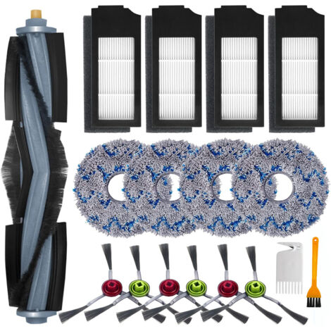 Zubehör für Ecovacs DEEBOT X1 Omni / X1 e Omni, Ersatzteile für Ecovacs Deebot X1 Turbo Staubsauger, 1 Hauptbürste, 4 HEPA-Filter, 4 Wischtücher, 6 Seitenbürsten (1/5)