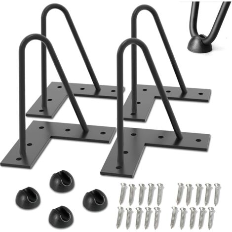 Haarnadel-Tischbeine, 4er-Set, DIY-Möbel-Tischbeine aus Metall, perfekt für Couchtische, Esstische, Designer-Schreibtische, Nachttische, wird mit Bodenschutz und Schraube geliefert (1/5)