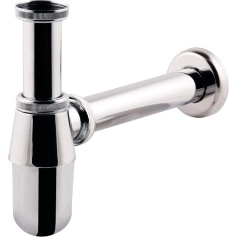 Wingenroth Flaschengeruchsverschluss  Tassensiphon in 1 1/4 x 32 mm  ideal für kleine Bäder  Metall  Chrom  22122 1 (1/5)