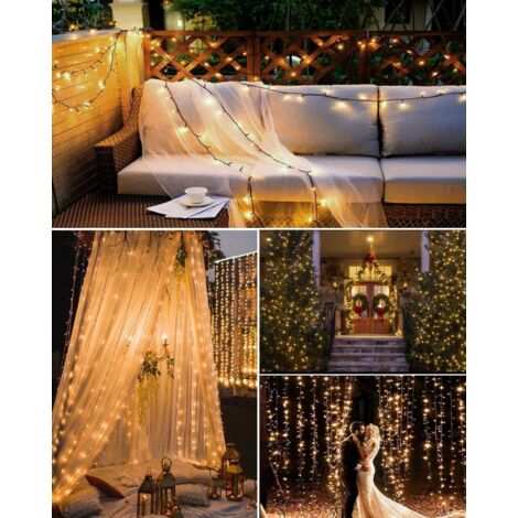 Solar-Lichtgirlande für den Außenbereich, 22 m, 200 LEDs, Solar-Außengirlande IP65 wasserdicht, 8 Modi, Solar-Lichtgirlande für Garten, Terrasse, Weihnachten, Warmweiß (1/5)