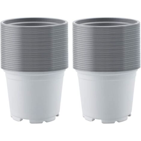 100er-Pack runde Blumentöpfe aus Kunststoff – 9 cm – Weiß (1/5)