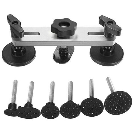 Karosserie-Reparatur-Werkzeug-Set, doppelpolig, Brücken-Dellenzieher-Sets, Reparaturwerkzeug zur lacklosen Dellenentfernung mit 6 Klebelaschen für die automatische Dellenentfernung, Türbeulen und Schä (1/5)