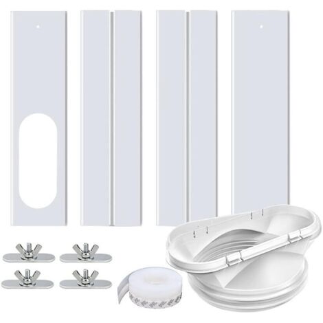 4er-Set Dichtungsset für mobile Klimaanlagen, Fenstertürdichtung für mobile Klimaanlagen, mit 13 cm flacher Schnittstelle und winddichtem Aufkleber, 400 cm Fensterdichtung für mobile Klimaanlagen (1/5)