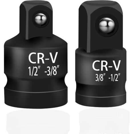 2 Stück Adapter Satz, Stecknuss Adapter Satz Stecknuss Adapter Stecknussadapter Schlagschrauber Adapter für Ratschen 1/2 auf 3/8-3/8 auf 1/2 (2 Stück) (1/5)