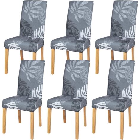 Stuhlhussen, 6er-Set Stuhlhussen, universelle bi-elastische Bezüge für Stühle, moderne Stretch-Stuhlhussen, Stuhlhussen, abnehmbar, waschbar, für Esszimmer, Hotel, Bankett, Partydekoration, (1/5)