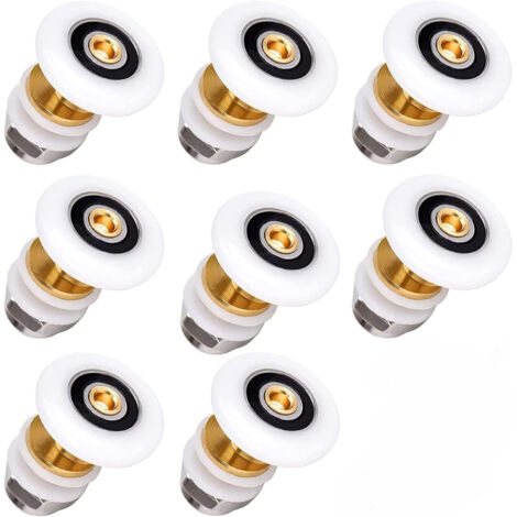 Duschkabinenrollen 23 mm Duschtürrollen Ersatzteile Duschkabinen Duschtür Schiebetür Ersatzrollen für Duschkabinentür 8er-Pack (23 mm) (1/5)