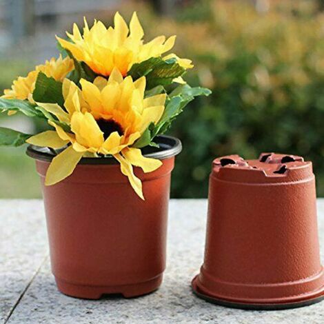 100 Stück Kunststoff-Pflanztöpfe, 10 cm, Saatguttöpfe, wiederverwendbare Kunststoff-Sämlingstöpfe, Kinderzimmertöpfe für Garten und Zuhause (1/5)