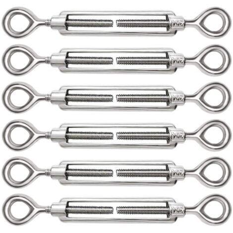 6 Stück Kabelspanner M5 Einstellbar 304 Edelstahl-Kabelspanner Auge und Auge Für Draht Tens (1/5)