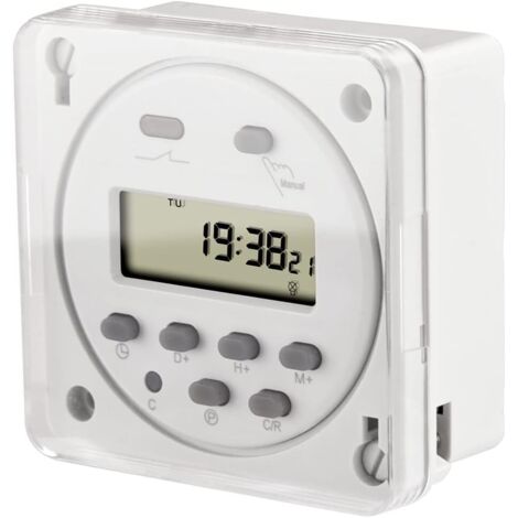 Heschen CN101A 12V DC 16A Zeitschaltuhr mit digitalem LCD-Display, mit wasserdichter Abdeckung, Weiß (1/5)