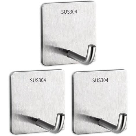 3 Stück klebehaken,Handtuchhaken,Handtuchhalter Ohne Bohren,Haken Ohne Bohren,Wandhaken Selbstklebend,Badaccessoires,Bathroom Accessories,Towel Holder,Badezimmer Handtuchhalter,Handtuch Halter (1/5)