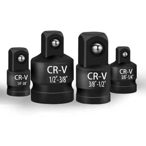 4 Stück Adapter Satz, Stecknuss Adapter Satz Stecknuss Adapter Stecknussadapter Schlagschrauber Adapter für Ratschen 1/2‘’auf 3/8‘’ 3/8‘’ auf 1/2‘’ 1/4" auf 3/8" 3/8" auf 1/4" (1/5)