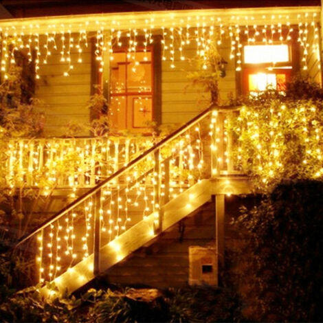 LED-Lichterkette, 5 x 0,8 m, 216 LEDs, IP44 wasserdichte Weihnachts-Lichterkette mit Fernbedienung und Timer, 8 Modi, Party-Dekoration für Weihnachten, Geburtstag, Hochzeit, Wohnzimmer, Warmweiß (1/5)