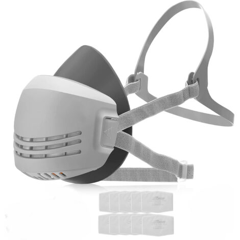 Professionelle wiederverwendbare ST-AX-Atemschutzmaske, Halbmaske mit 2 Filtern für Farbstaub und Formaldehyd, Schleifen, Polieren, Sprühen und andere Arbeiten (1/5)