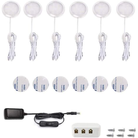 LED-Schrankbeleuchtung 6er-Set LED-Unterbauleuchten Warmweiß Schrankleuchte Vitrinenbeleuchtung 15 W 1500 LM LED-Küchenlampen für Schrank Schränke Weinschrank Kleiderschrank Küche [Energieklasse G] (1/5)