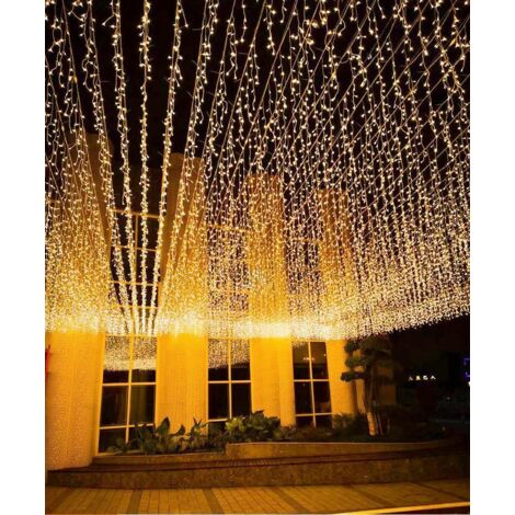 LED-Lichterkette, 4 x 0,6 m, 120 LEDs, IP44 wasserdichte Weihnachts-Lichterkette mit Fernbedienung und Timer, 8 Modi, Party-Dekoration für Weihnachten, Geburtstag, Hochzeit, Wohnzimmer, Warmweiß (1/5)