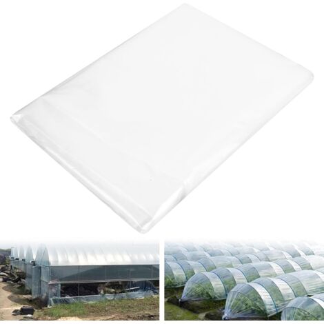 Polyethylenfolie Transparent Gewächshausfolie, Extra Dick Reißfest Gartenfolie Aus Polyethylen,Treibhaus Folie Zur Abdeckung Von Gemüsebeeten Tunnelfolie Tomatenhaus Folie (2 X 6m) (1/4)