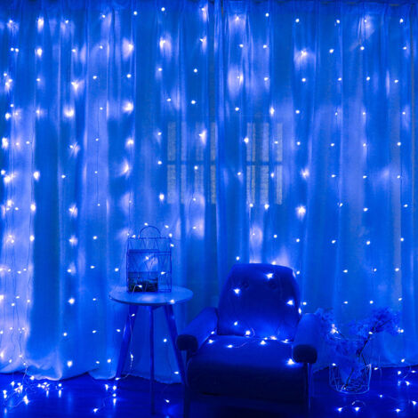 LED-Lichterkette, 6 x 3 m, 600 LEDs, IP44 wasserdichte Weihnachts-Lichterkette mit Fernbedienung und Timer, Party-Dekoration für Weihnachten, Geburtstag, Wohnzimmer, Blau (1/5)