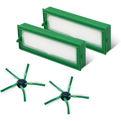 Ersatzteile Zubehör für Vorwerk Kobold VR200 VR300 VR 200 VR 300 Staubsauger Roboter Saugroboter - 2 Hepa Filter und 2 Seitenbürste (1/5)