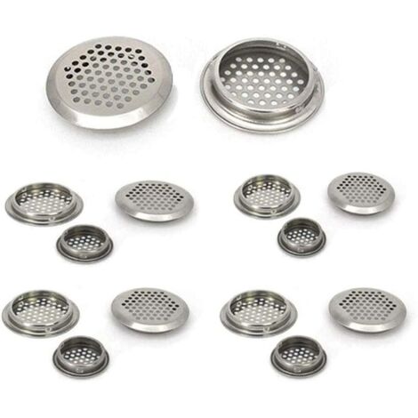 Lüftungsgitter, 20 Stück, Edelstahl-Gitter, Entlüftungsloch, Atmung für Schrank, Schrank, Abluft, Abluftgitter, Belüftung für Küchenmöbel, runde Öffnung (35 mm) (1/5)