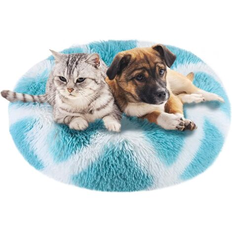 Rundes Kissen, 50 cm, Haustierbett, Katzenkissen, Korb, Hundekatzenbett, rundes Hundekatzenbett, Korb, Donut, weich, bequem, beruhigendes Bett für Hund, Katze, Kissen, Dunkelgrau (1/5)