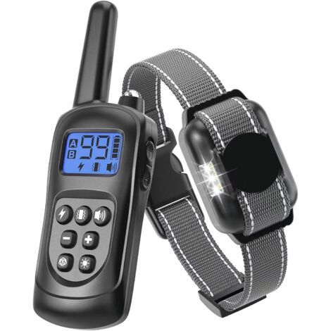 Wiederaufladbares Hundetrainingshalsband – Anti-Bell-Halsband – 3 Modi Elektroschock/Vibration/Ton – 500 m Fernbedienung, verstellbar für kleine/mittlere/große Hunde, IPX7 wasserdicht (1/5)