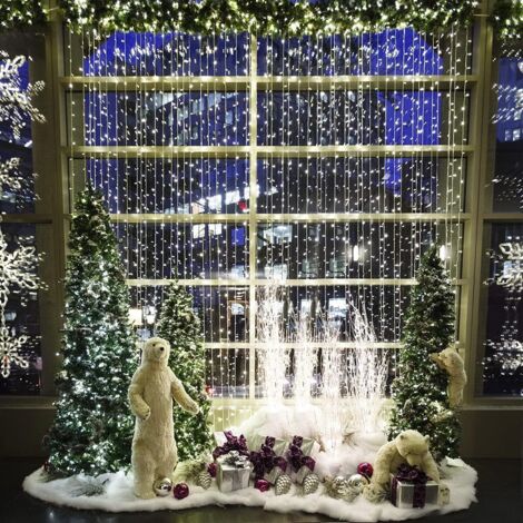 6x3m 600LED LED-Lichterkette, IP44 wasserdichte Weihnachtslichterkette mit Fernbedienung und Timer, Partydekoration für Weihnachten, Geburtstag, Wohnzimmer, Weiß (1/5)