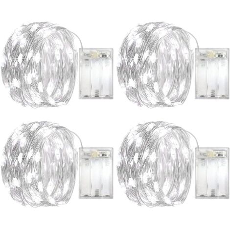 Lichterkette, 5 m, 50 LEDs – batteriebetriebene Lichterkette, Mini-LED-Lichterkette für den Innenbereich, Dekoration für Schlafzimmer, Weihnachten, Hochzeit, Party, Haus, Garten, Lichterkette, Kaltwei (1/5)